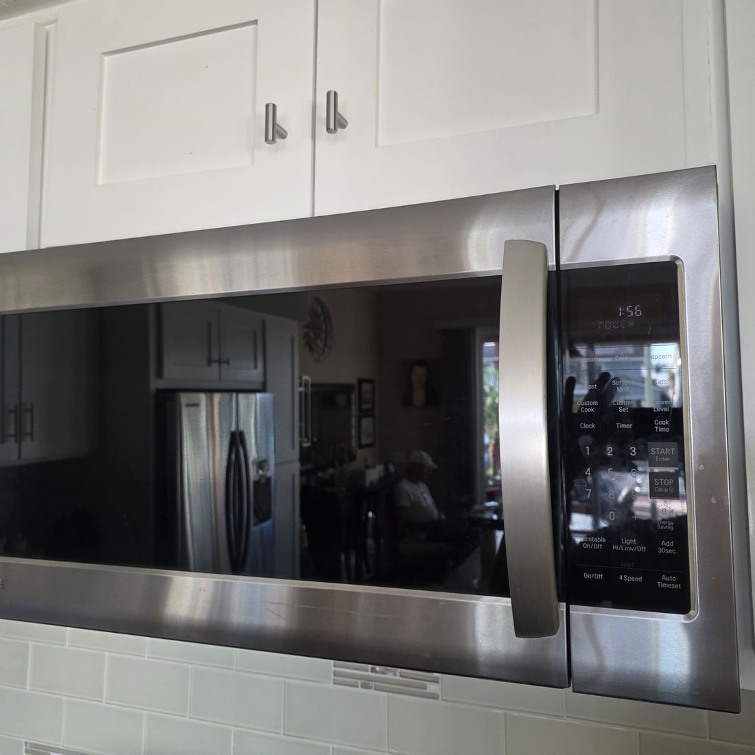 Over-the-range stainless microwave